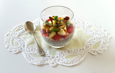 Budino di fragole, kiwi e semi di chia