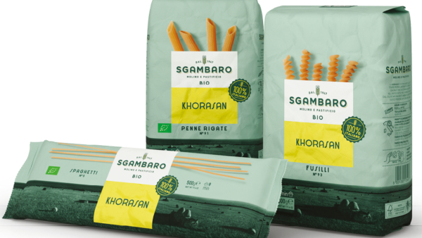 Due ricette firmate Sgambaro con pasta di grano Khorasan, 100% italiano e biologico|||