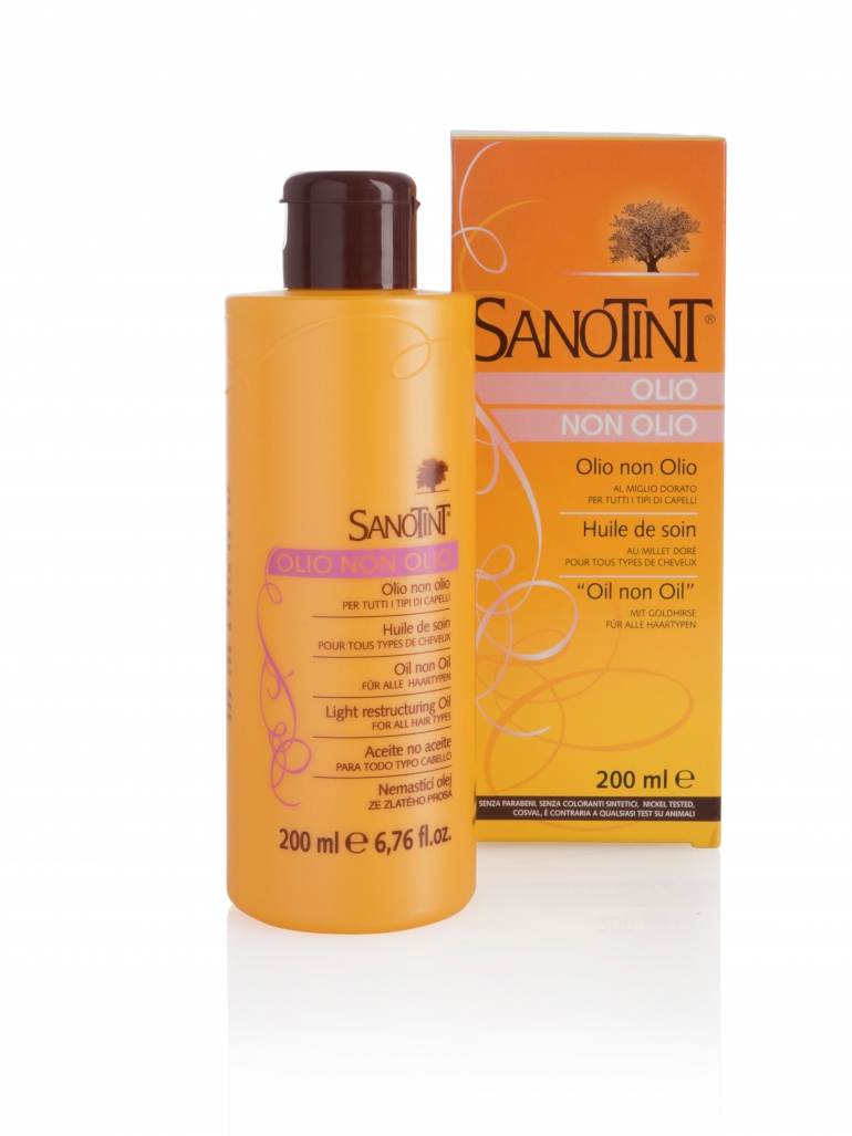 Olio non olio Sanotint: olio naturale per capelli a base di miglio dorato ad effetto protettivo e lucidante
