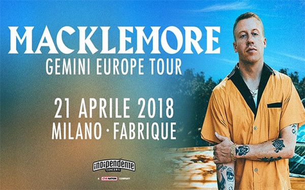 Macklemore, GEMINI TOUR al Fabrique, Mlano.||||